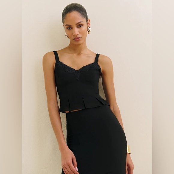 Reformation Sarita Two Piece In Black, brand new, never worn, no flaws. - Picture 3 of 5